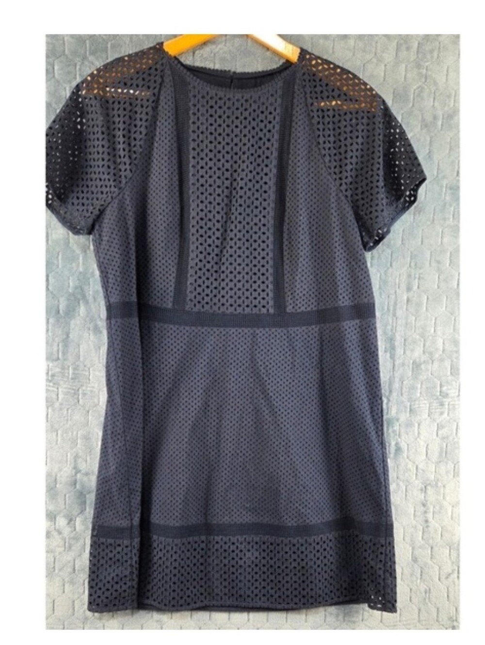 Ann Taylor Navy Eyelet Shift Dress